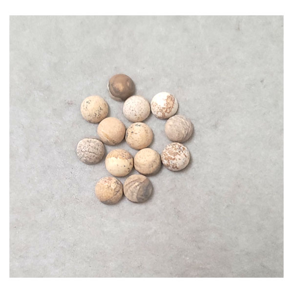 7MM CABOCHON FROST PICTURE JASPER (10PCS PER BAG)